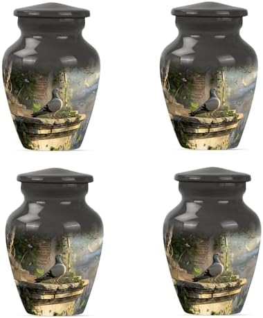 Beautiful Dove Urn - Set of 4 - 3 Inch Gray Cremation Urns
