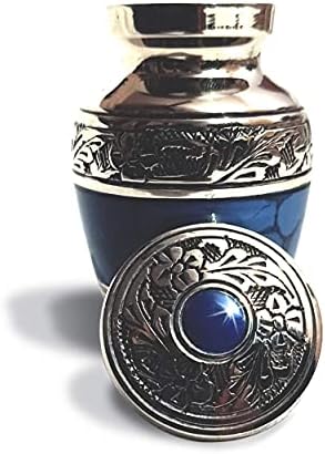 Small Keepsake Cremation Urn with Velvet Heart Case and Funnel