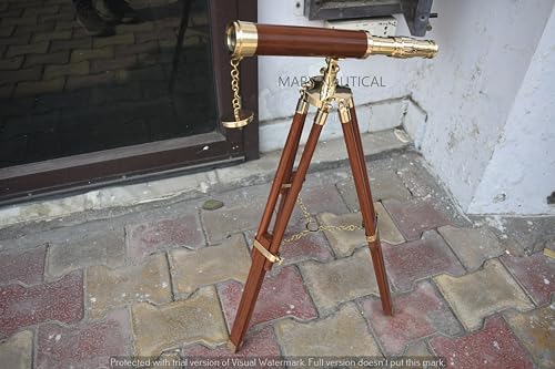 Vintage Brass Telescope with DF Lens and Adjustable Tripod for Kids and Beginners