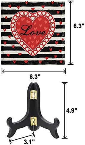 Valentine Desk Decor with Black White Stripes