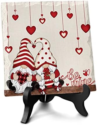 LEOSUCRE Desk Decor Plaque with Wooden Stand Gnomes Sign