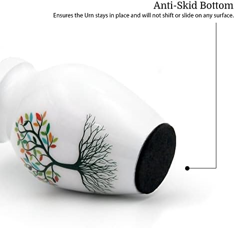 White Small Urn for Human Ashes - Set of 4 Decorative Urns