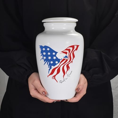 SOITIS White Urns with National Flag for Human Ashes