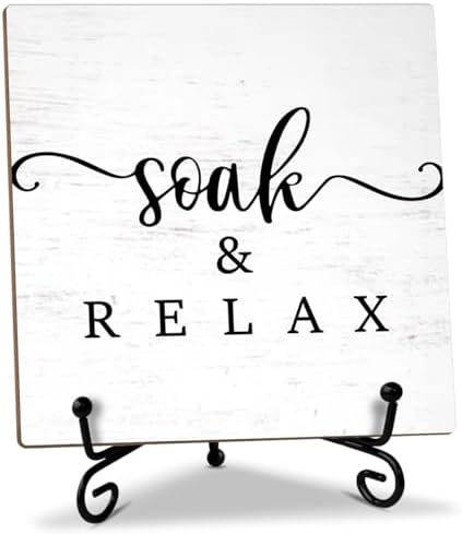 ZEDEV Bathroom Decor Sign with Support Stand