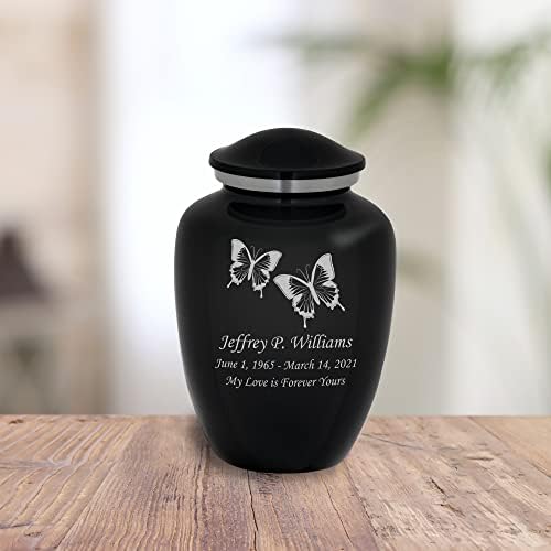 Homage Medium Custom Engraved Praying Hands Cremation Urn - Graphite Grey