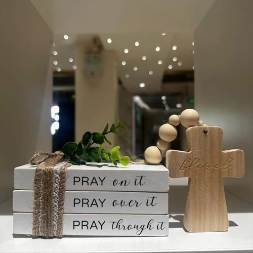Farmhouse Mini Tiered Tray Decor with Cross