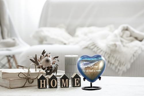 Heart-Shaped Footprints Urn for Ashes - Miniature Beach Keepsake