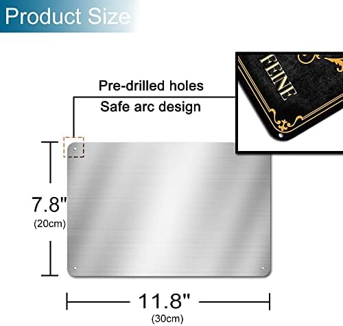 AUCIO Coffee Bar Sign Life is Better with Caffeine Vintage Metal Decor 8 x 12 Inch