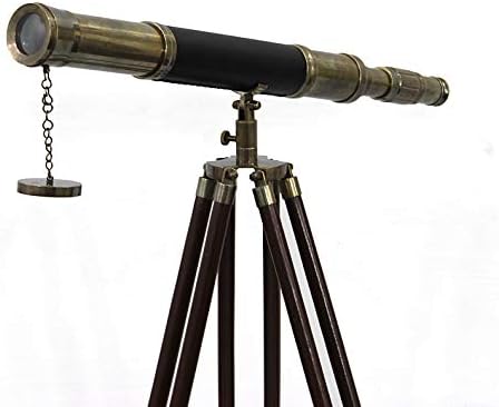 Nautical Brass Telescope 18 Inches Antique Spyglass with Wooden Box