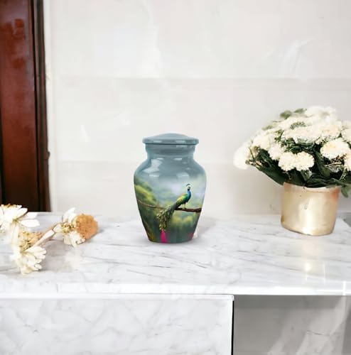 Peacock Design Cremation Urns - 3Inch Ashes Urns Pack of 4