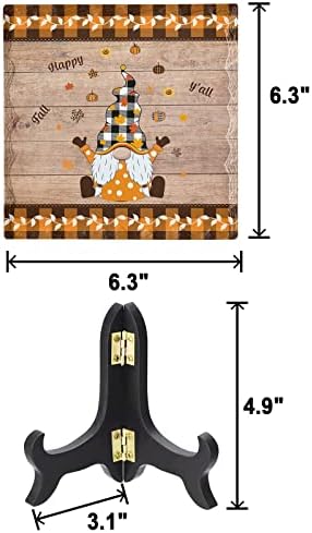 Thanksgiving Gnome Desk Decor Sign with Wooden Stand