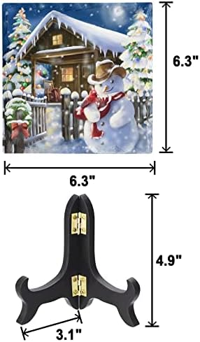 Wooden Stand Snowman Christmas Decorative Plaque Sign