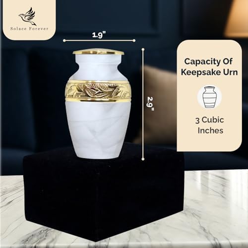 Solace Forever Small Urn for Human Ashes - White Small