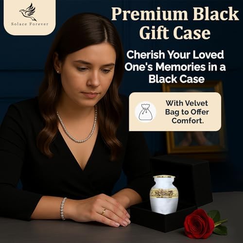 Solace Forever Small Urn for Human Ashes - White Small