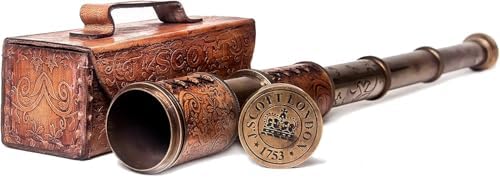 Astitv Antique Decor Spyglass Telescope 17 Inch Brass Push Pull