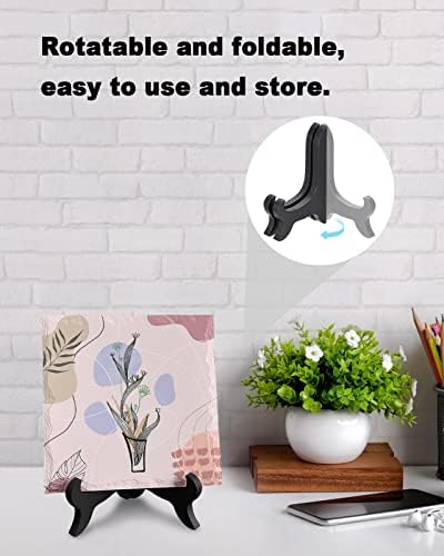 Modern Floral Leaf Ceramic Desk Decor with Wooden Stand