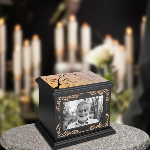 Wooden Cremation Urn with Photo Frame for Human Ashes 1