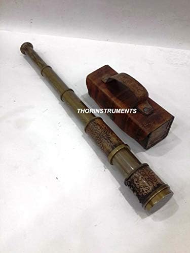Nautical Antique Handmade Telescope with Leather Case