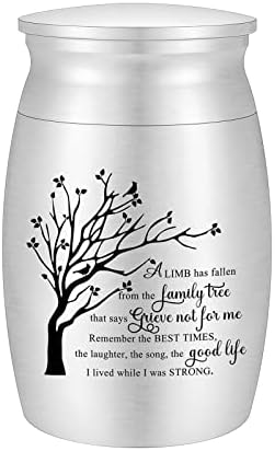 3 Inches Small Urn for Ashes Tree of Life Aluminum Mini Urn
