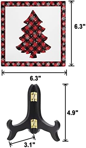 Christmas Decorative Desk Plaque with Wooden Stand