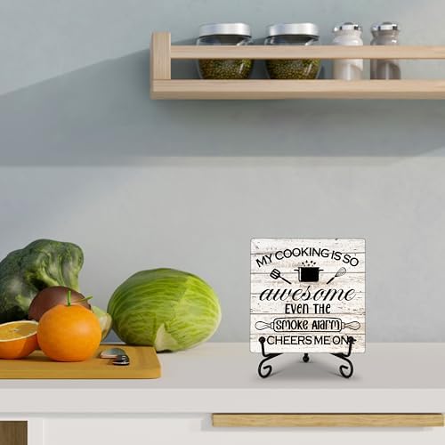 Farmhouse Kitchen Decor Wooden Plaque with Iron Stand 1