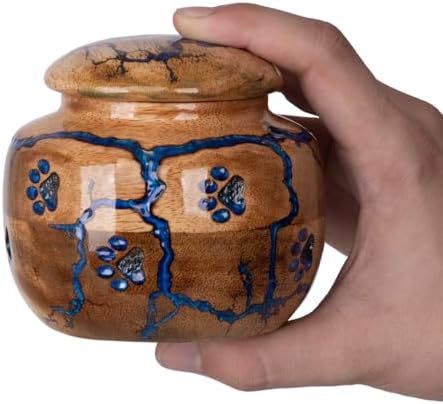 Wood Pet Urns for Dog and Cat Ashes - Blue Small 10 Cuin