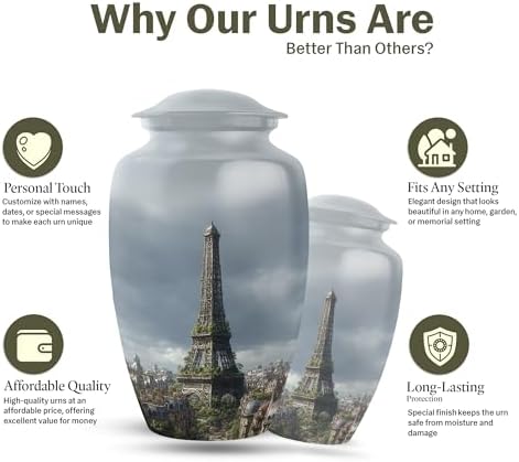Eiffel Tower Urn Set - 1 Large 2 Small Cremation Urns