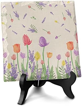 Vintage Blooming Desk Decor Plaque with Stand