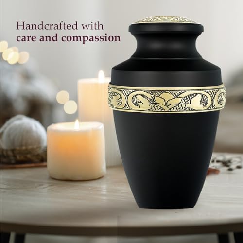 Trupoint Memorials Large Grecian Black and Gold Urn
