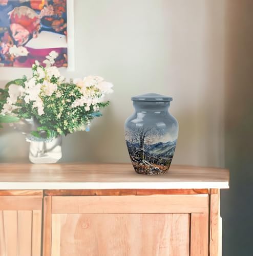 KARYLIZ 3-Inch Small Cremation Urn for Human Ashes Decorative Urns for Memorial Keepsakes 2pcs Set