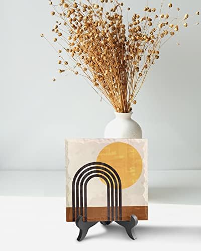 Modern Art Desk Decor with Wooden Stand Plaque