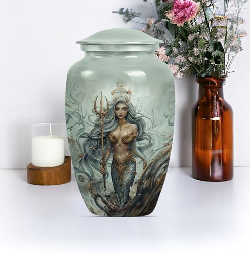YATHABHISA Mermaid Palace 10 Inch Urn for Ashes