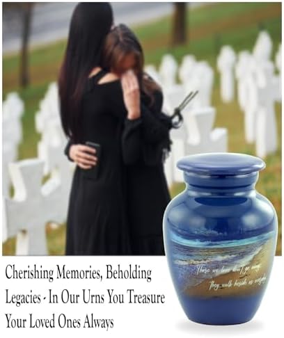 Footprints Keepsake Urn For Ashes - Miniature Handcrafted Urn With Premium Box And Velvet Bag