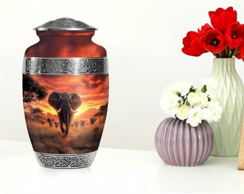 Saburial Elephant Unique Burial Urn for Human Ashes - 10 Inch Large Adult Urn
