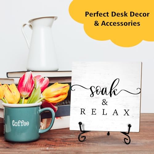 ZEDEV Bathroom Decor Sign with Support Stand