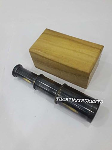Nautical Brass Spyglass Telescope with Wooden Box