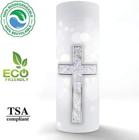 Silver Cross Scattering Tubes for Human Ashes TSA Approved Eco-Friendly Urns