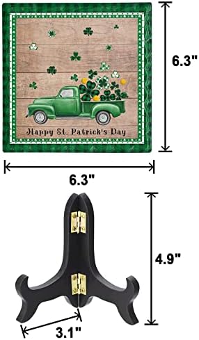 St Patricks Desk Decorative Ceramic Plaque with Wooden Stand