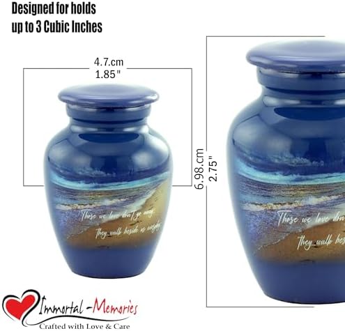 Footprints Keepsake Urn For Ashes - Miniature Handcrafted Urn With Premium Box And Velvet Bag
