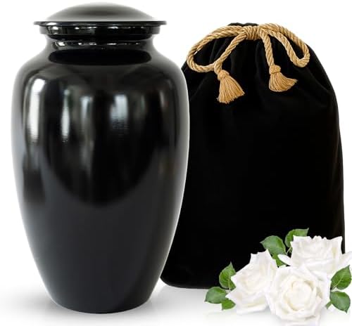 Modern Memorials Cremation Urn Large 200 Cubic Inches Black