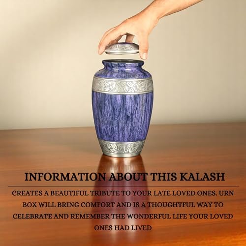 Elegant Purple Metal Cremation Urn for Adult Ashes