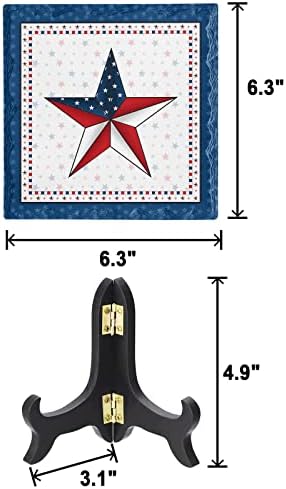 Independence Day Stars Ceramic Desk Plaque with Wooden Stand 1