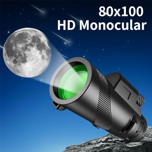 Night Vision Monocular Telescope for Adults Hunting Sports Outdoor Camping Travel Portable High Powered 80x100 HD