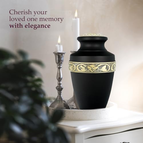 Trupoint Memorials Large Grecian Black and Gold Urn