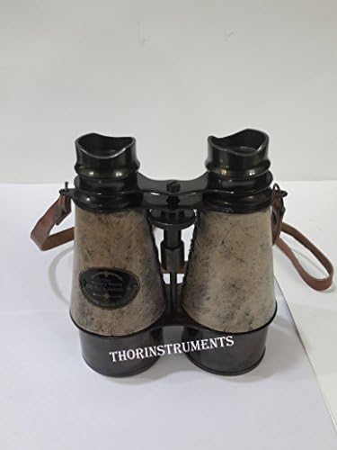 THOR INSTRUMENTS Brass Leather Victorian Marine Binocular 1915 Decor Gift
