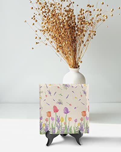 Vintage Blooming Desk Decor Plaque with Stand