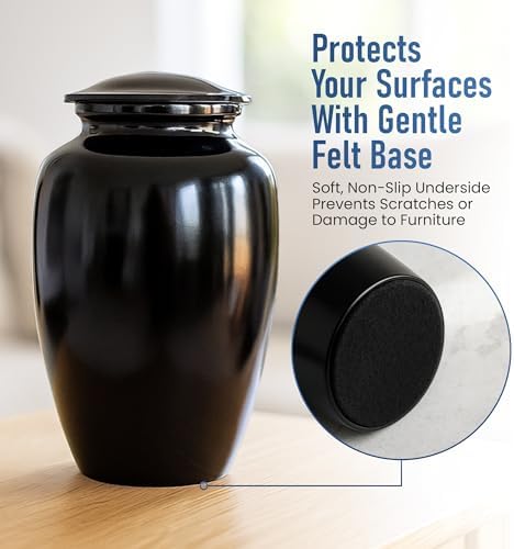 Modern Memorials Cremation Urn Large 200 Cubic Inches Black
