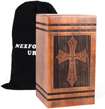 Handcrafted Wood Cross Urn for Human Ashes
