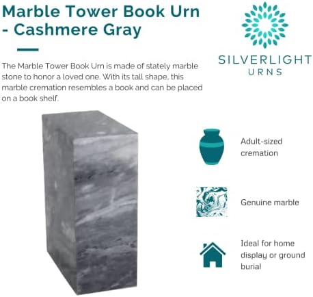 Cashmere Gray Marble Tower Urn - 10 Inch Tall