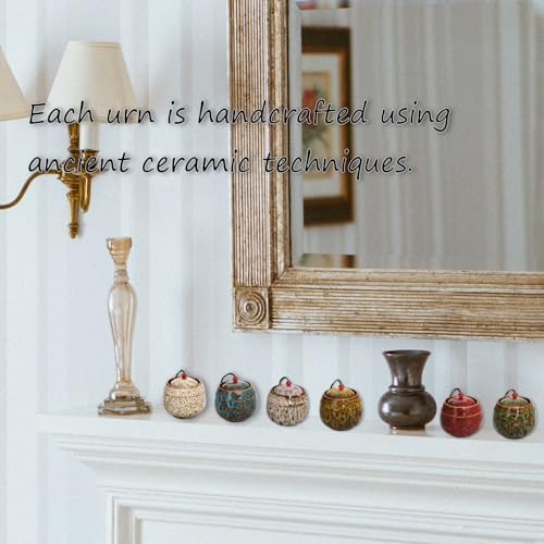 Set of 6 Small Ceramic Urns for Human Ashes and Pet Remains